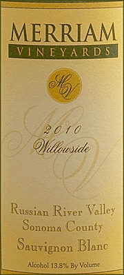 Merriam 2010 Willowside Sauvignon Blanc