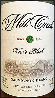 Mill Creek 2016 Vera's Block Sauvignon Blanc