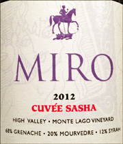 Miro 2012 Cuvee Sasha