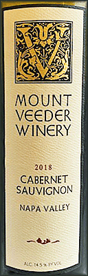Mount Veeder Winery 2018 Cabernet Sauvignon
