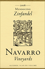 Navarro 2006 Mendocino Zinfandel