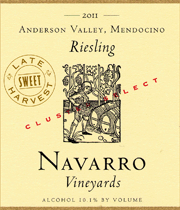 Navarro 2011 Cluster Select Late Harvest Riesling