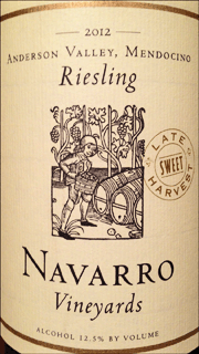 Navarro 2012 Late Harvest Sweet Riesling