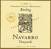 Navarro 2007 Late Harvest Cluster Select Riesling