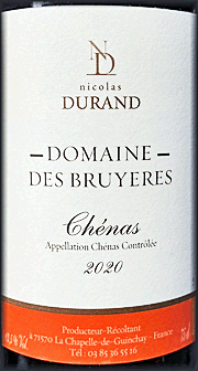 2020 Domaine des Bruyeres