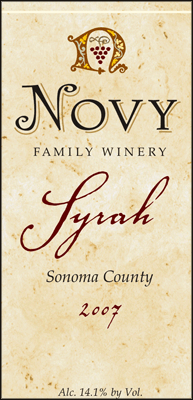 Novy 2007 Sonoma County Syrah