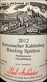 Paul Anheuser 2012 Kreuznacher Kahlenberg Spatlese Riesling