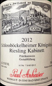 Paul Anheuser 2012 Schlossbockelheimer Konigsfels Kabinett Riesling