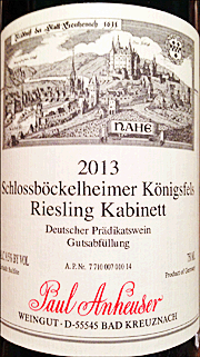 Paul Anheuser 2013 Schlossbockelheimer Konigsfels Kabinett Riesling