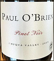 Paul O'Brien 2019 Umpqua Valley Pinot Noir