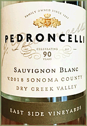 Pedroncelli 2018 East Side Vineyards Sauvignon Blanc