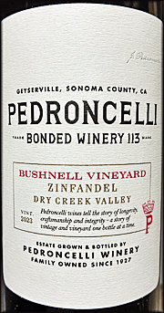Pedroncelli 2023 Bushnell Zinfandel