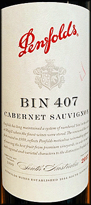 Penfolds 2017 Bin 407 Cabernet Sauvignon