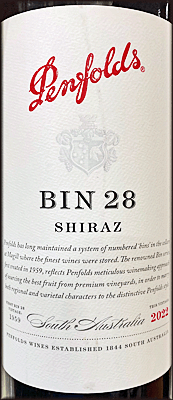 Penfolds 2022 Bin 28 Shiraz