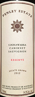 Penley Estate 2012 Reserve Cabernet Sauvignon