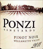 Ponzi 2011 Willamette Valley Pinot Noir