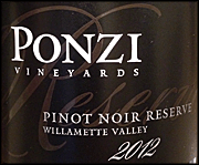 Ponzi 2012 Reserve Pinot Noir