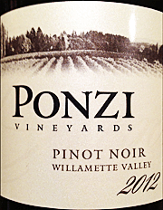Ponzi 2012 Willamette Valley Pinot Noir