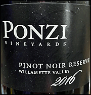 Ponzi 2016 Reserve Pinot Noir