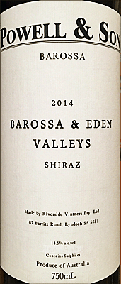 Powell & Son 2014 Barossa and Eden Shiraz
