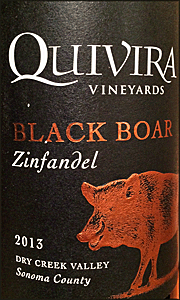 Quivira 2013 Black Boar Zinfandel