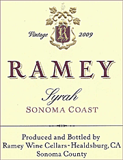 Ramey 2009 Sonoma Coast Syrah