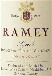 Ramey 2010 Rodgers Creek Syrah