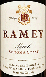 Ramey 2016 Sonoma Coast Syrah