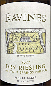 Ravines 2022 Limestone Springs Vineyard Riesling