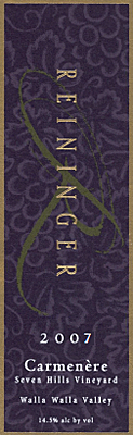 Reininger 2007 Carmenere 