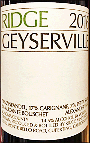 Ridge 2016 Geyserville Zinfandel