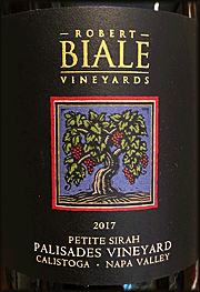 Robert Biale 2017 Palisades Vineyard Petite Sirah