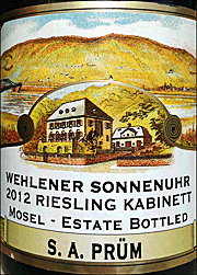 S.A. Prum 2012 Wehlener Sonnenuhr Kabinett Riesling