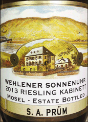 S.A. Prum 2013 Wehlener Sonnenuhr Kabinett Riesling