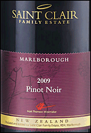 Saint Clair 2009 Pinot Noir