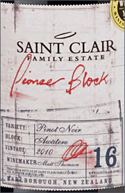 Saint Clair 2010 Pioneer Block 16 Pinot Noir