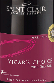 Saint Clair 2010 Vicar's Choice Pinot Noir