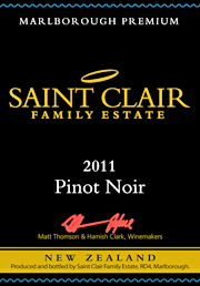 Saint Clair 2011 Marlborough Pinot Noir 