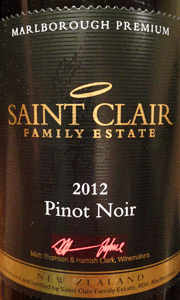 Saint Clair 2012 Marlborough Premium Pinot Noir