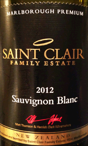 Saint Clair 2012 Sauvignon Blanc