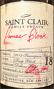 Saint Clair 2013 Pioneer Block 18 Snap Block Sauvignon Blanc