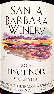 Santa Barbara Winery 2013 Sta Rita Hills Pinot Noir