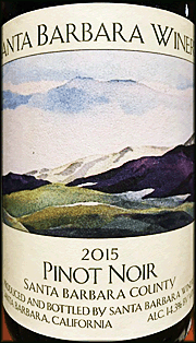 Santa Barbara Winery 2015 Santa Barbara County Pinot Noir