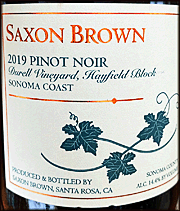 Saxon Brown 2019 Durell Vineyard Hayfield Block Pinot Noir