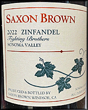 Saxon Brown 2022 Fighting Brothers Zinfandel