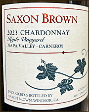 Saxon Brown 2023 Hyde Vineyard Chardonnay