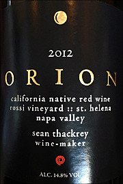 Sean Thackrey 2012 Orion