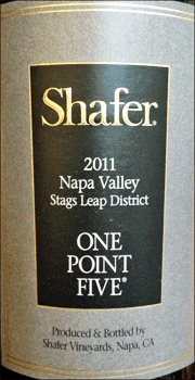 Shafer 2011 One Point Five Cabernet