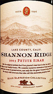 Shannon Ridge 2015 High Elevation Petite Sirah