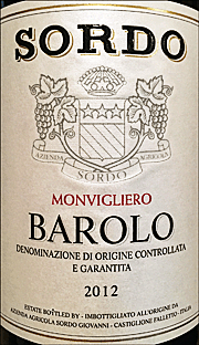 Sordo 2012 Monvigliero Barolo